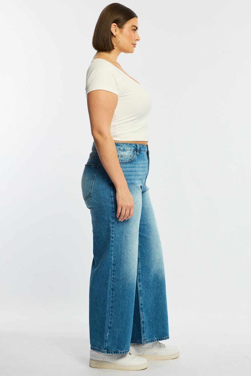 Denim Wide Leg Denim High Rise for YouandAll Fashion