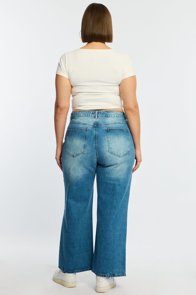 Denim Wide Leg Denim High Rise for YouandAll Fashion