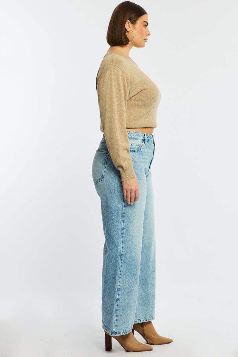 Denim Wide Leg Denim High Rise for YouandAll Fashion