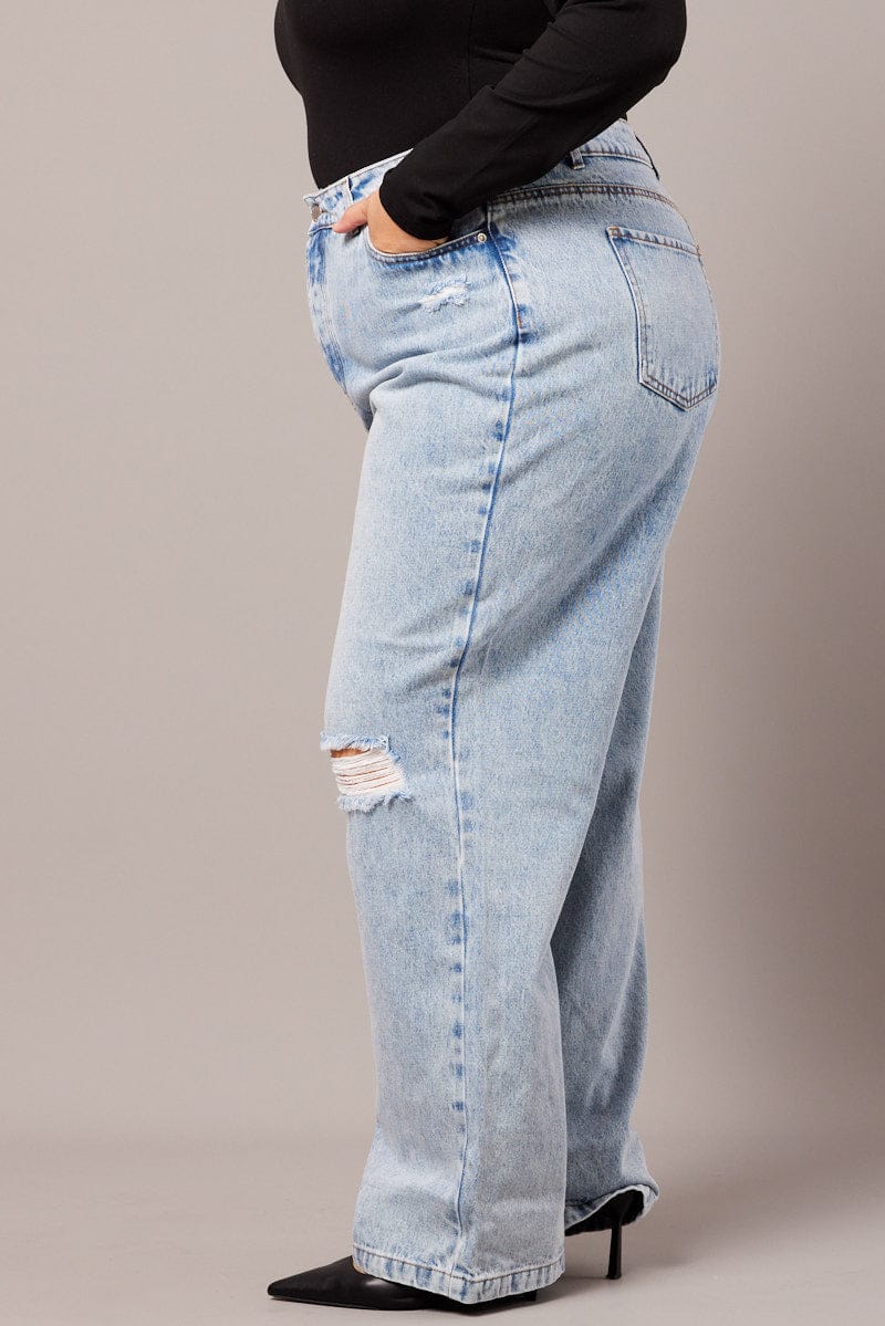 Denim Straight Jeans High Rise for YouandAll Fashion