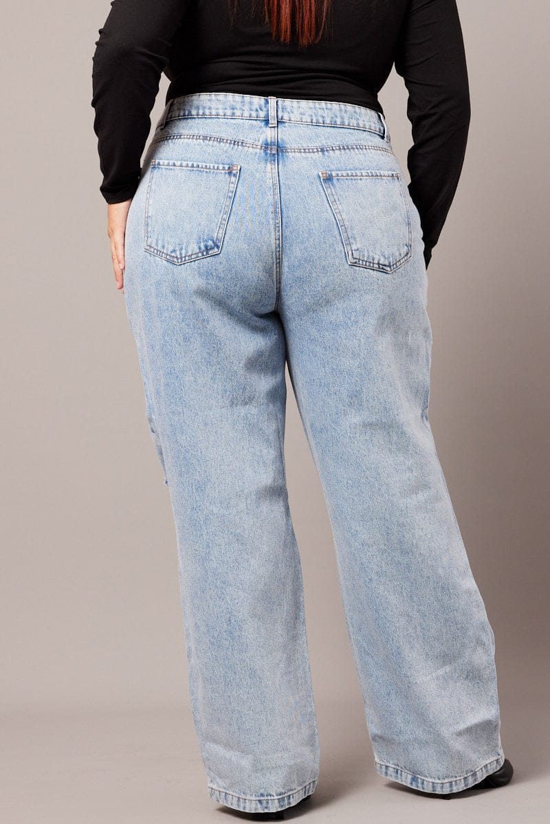 Denim Straight Jeans High Rise for YouandAll Fashion