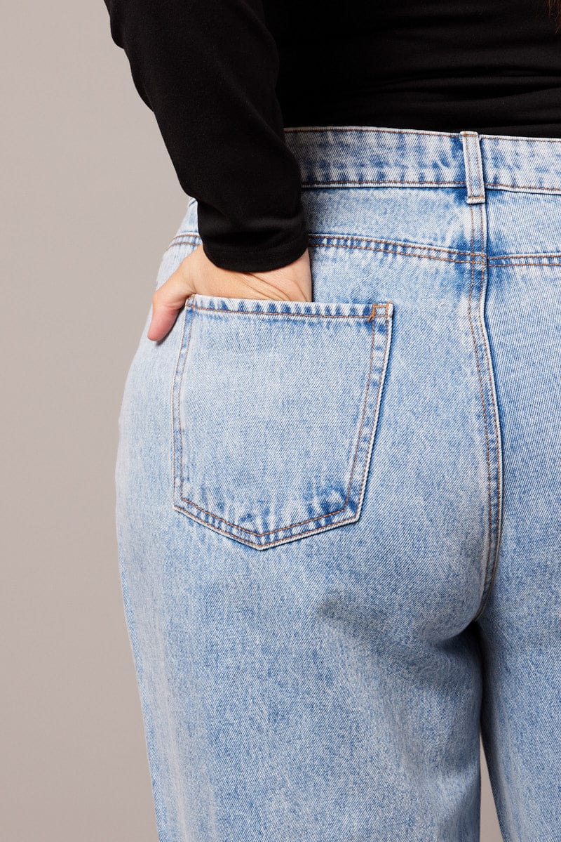 Denim Straight Jeans High Rise for YouandAll Fashion