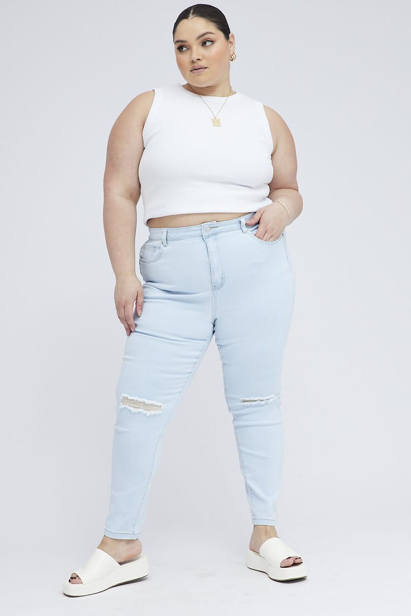 Denim Skinny Jeans High Rise for YouandAll Fashion