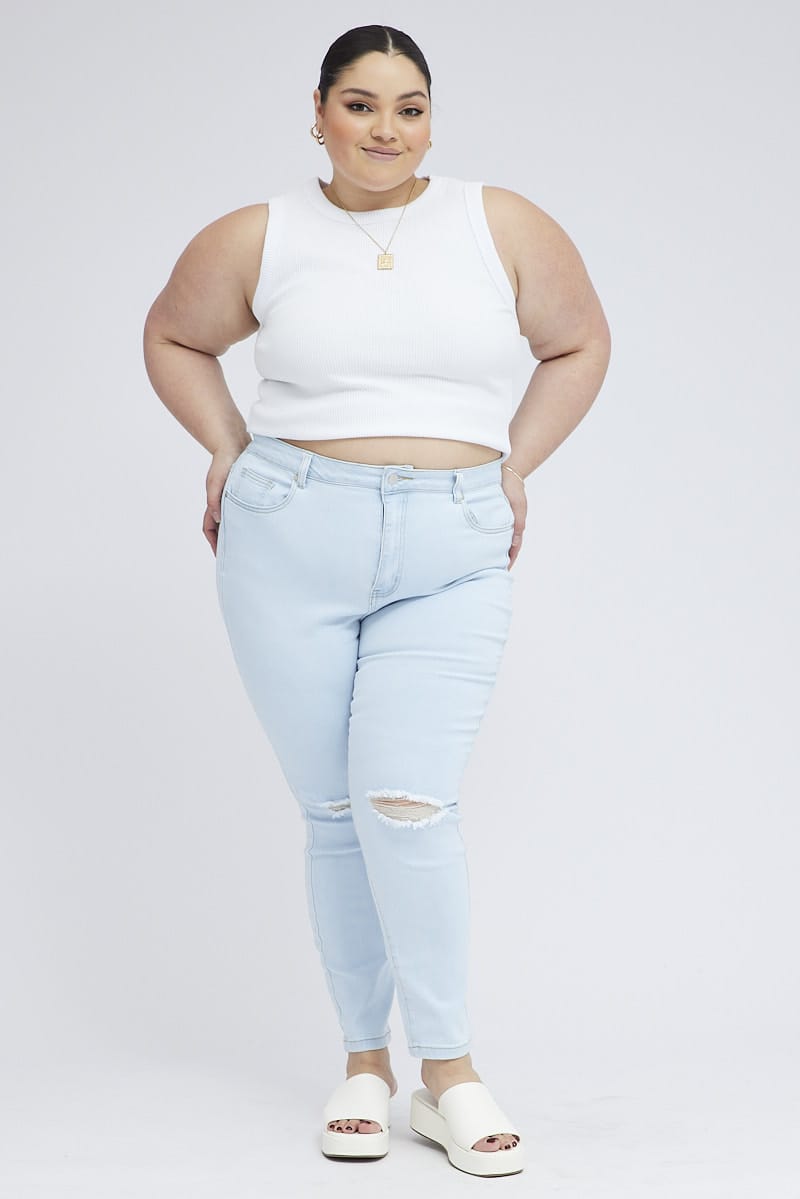 Denim Skinny Jeans High Rise for YouandAll Fashion