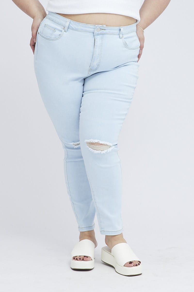 Denim Skinny Jeans High Rise for YouandAll Fashion
