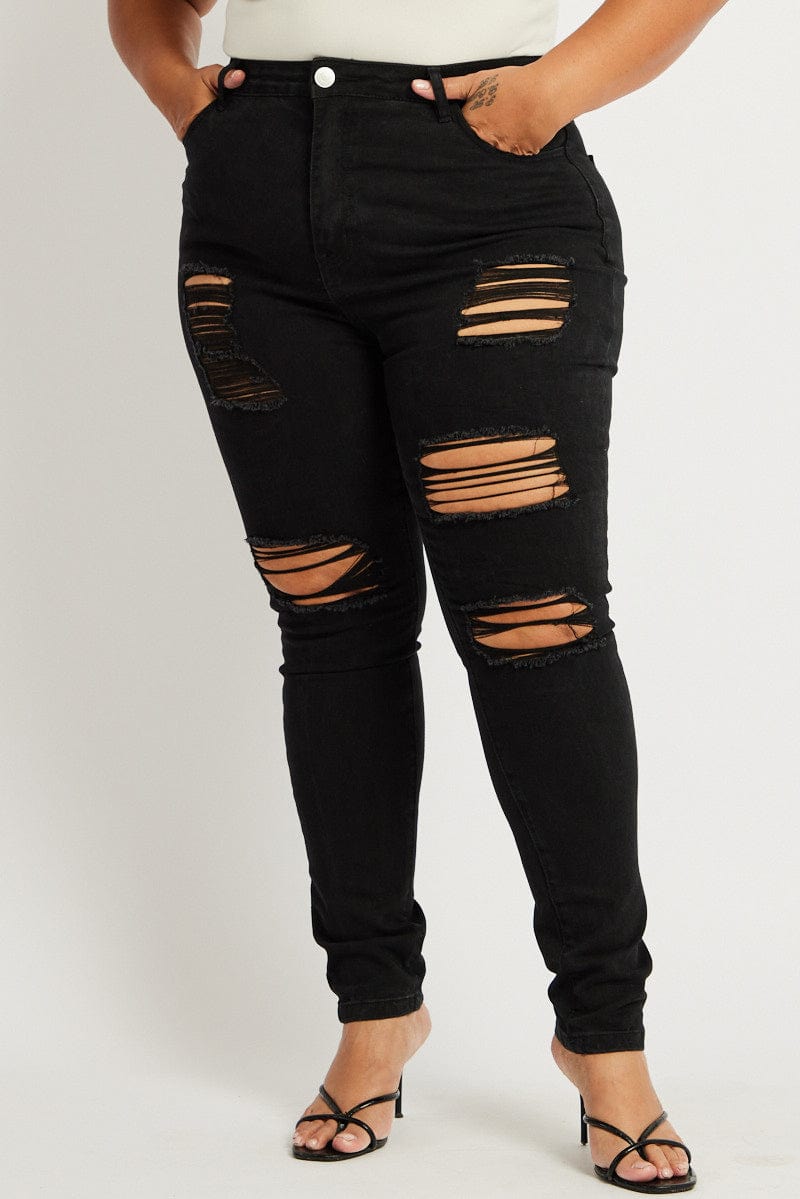 Black Skinny Jeans High Rise for YouandAll Fashion