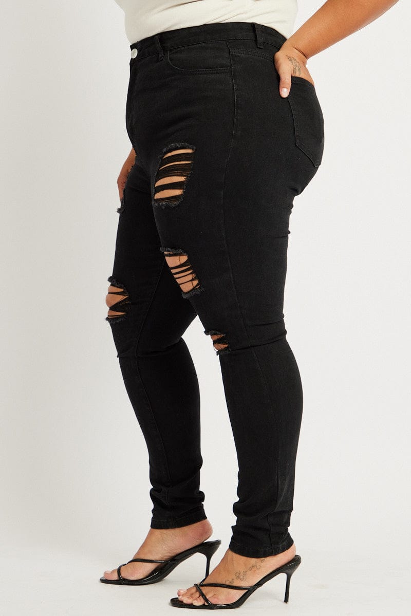 Black Skinny Jeans High Rise for YouandAll Fashion