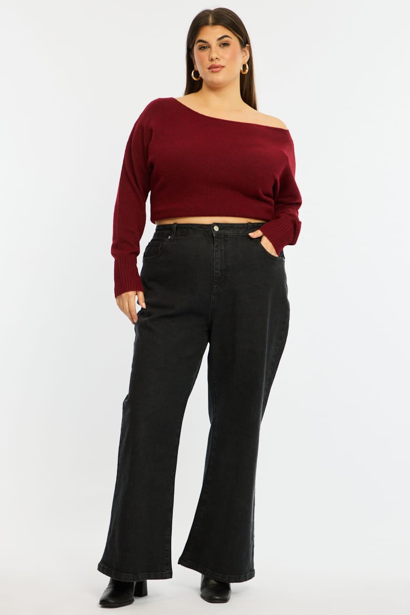 Denim Wide Leg Denim High Rise Stretch for YouandAll Fashion