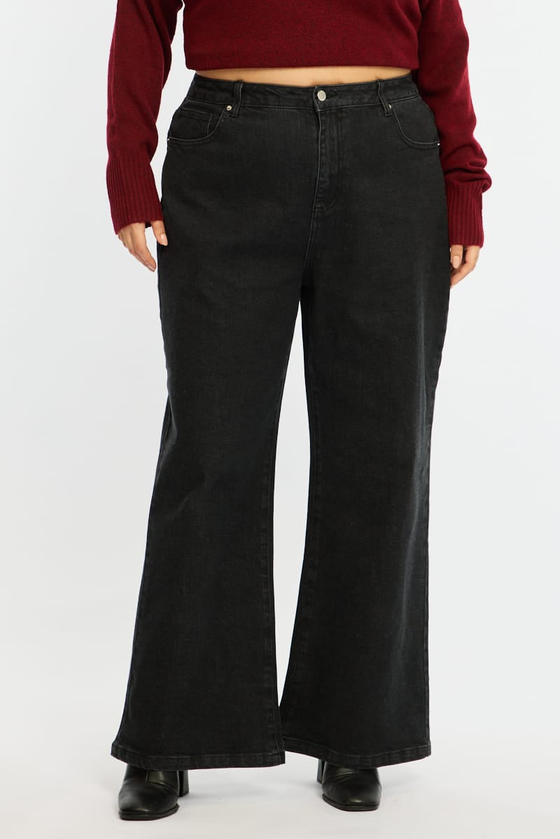 Denim Wide Leg Denim High Rise Stretch for YouandAll Fashion