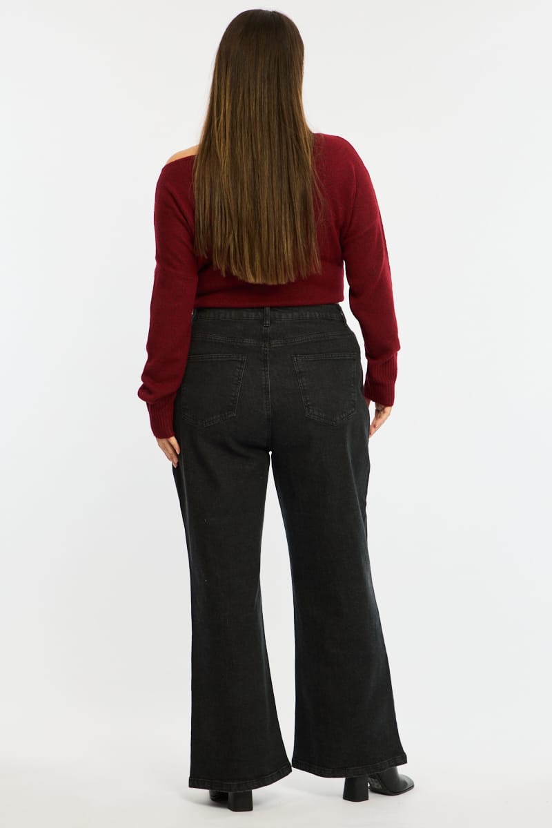 Denim Wide Leg Denim High Rise Stretch for YouandAll Fashion