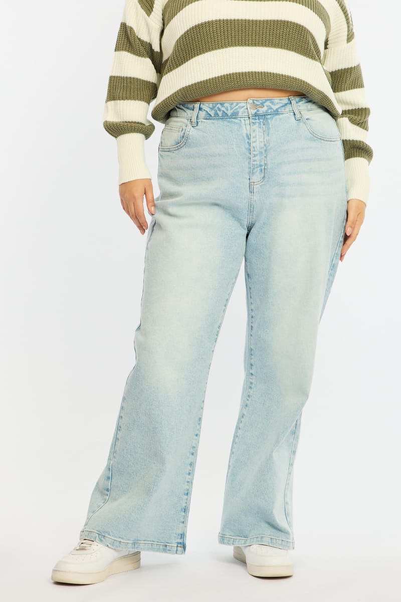 Denim Wide Leg Denim High Rise Stretch for YouandAll Fashion