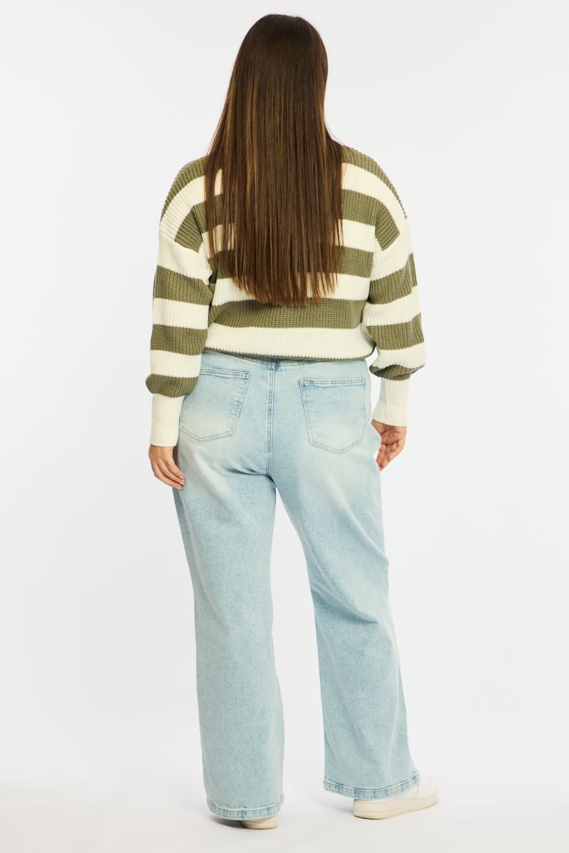 Denim Wide Leg Denim High Rise Stretch for YouandAll Fashion