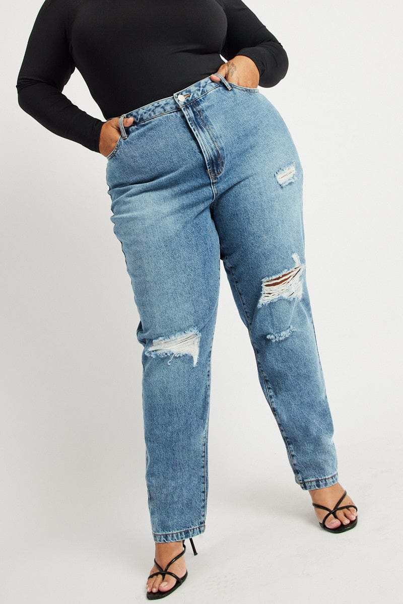 Denim Wide Leg Jeans High Rise for YouandAll Fashion