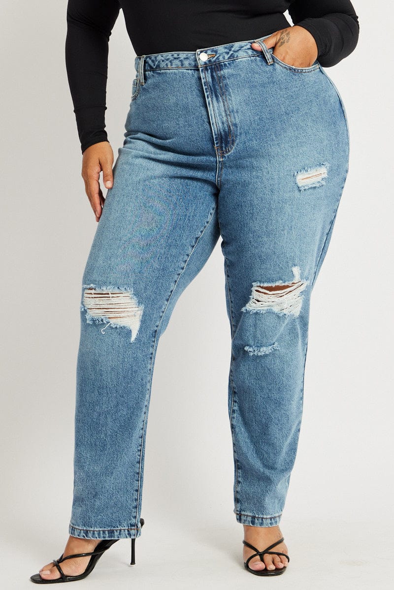 Denim Wide Leg Jeans High Rise for YouandAll Fashion