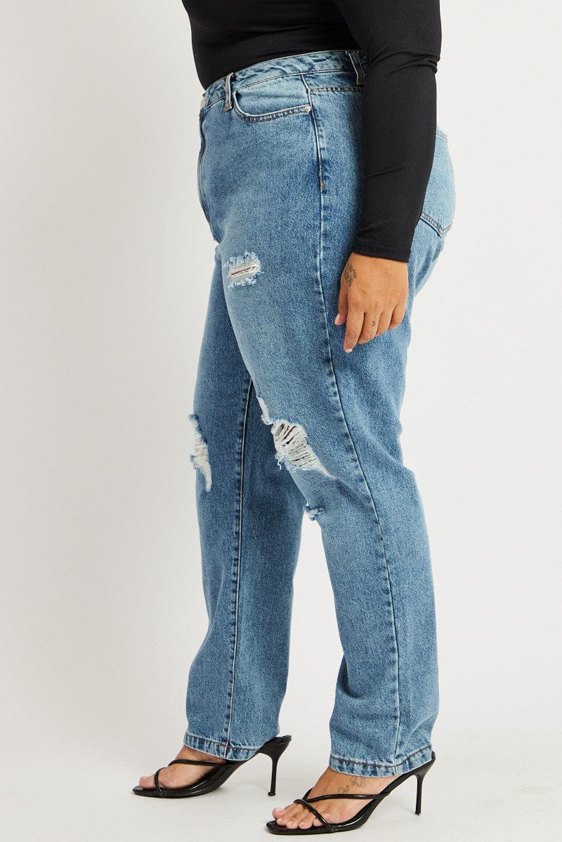 Denim Wide Leg Jeans High Rise for YouandAll Fashion