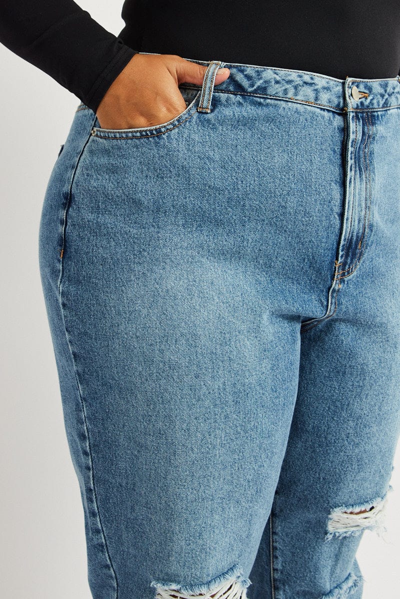 Denim Wide Leg Jeans High Rise for YouandAll Fashion