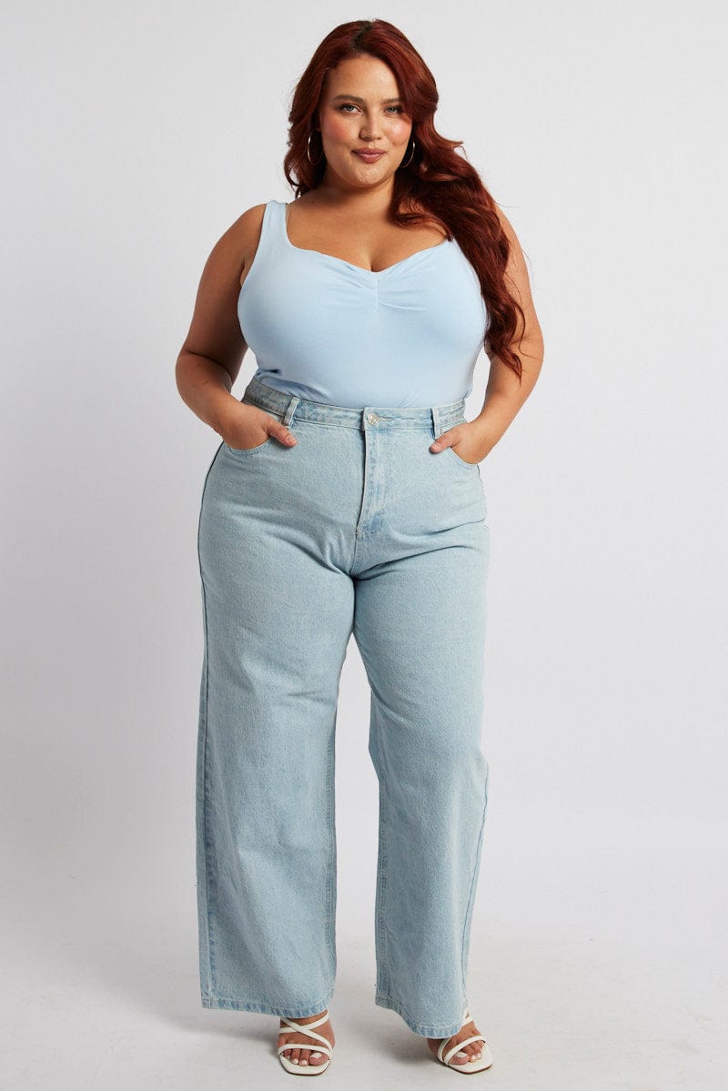 Denim Wide Leg Jeans High Rise for YouandAll Fashion