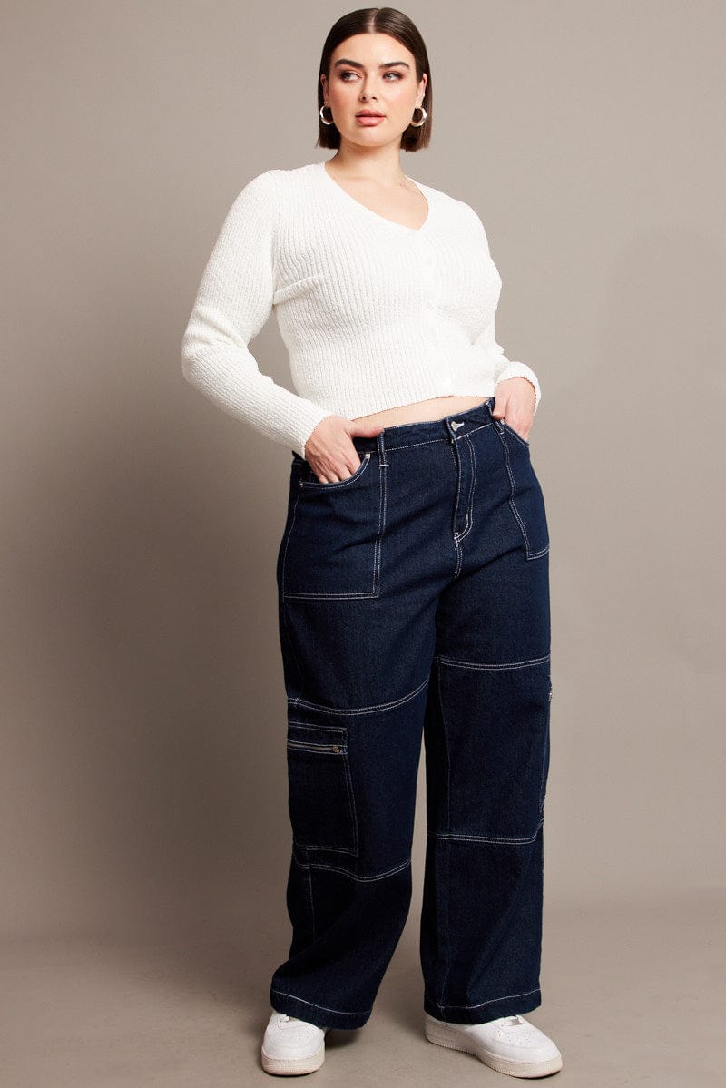 Denim Cargo Jeans Mid Rise for YouandAll Fashion