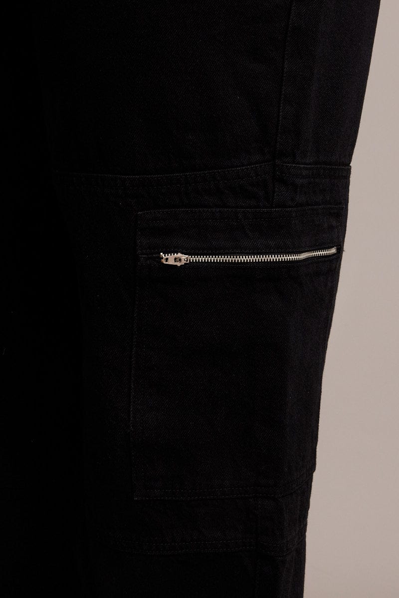 Black Cargo Jeans Mid Rise for YouandAll Fashion