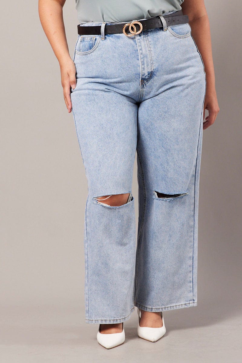 Denim Straight Jeans High Rise for YouandAll Fashion