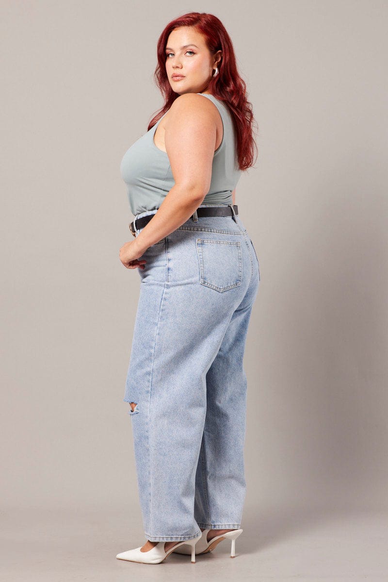 Denim Straight Jeans High Rise for YouandAll Fashion