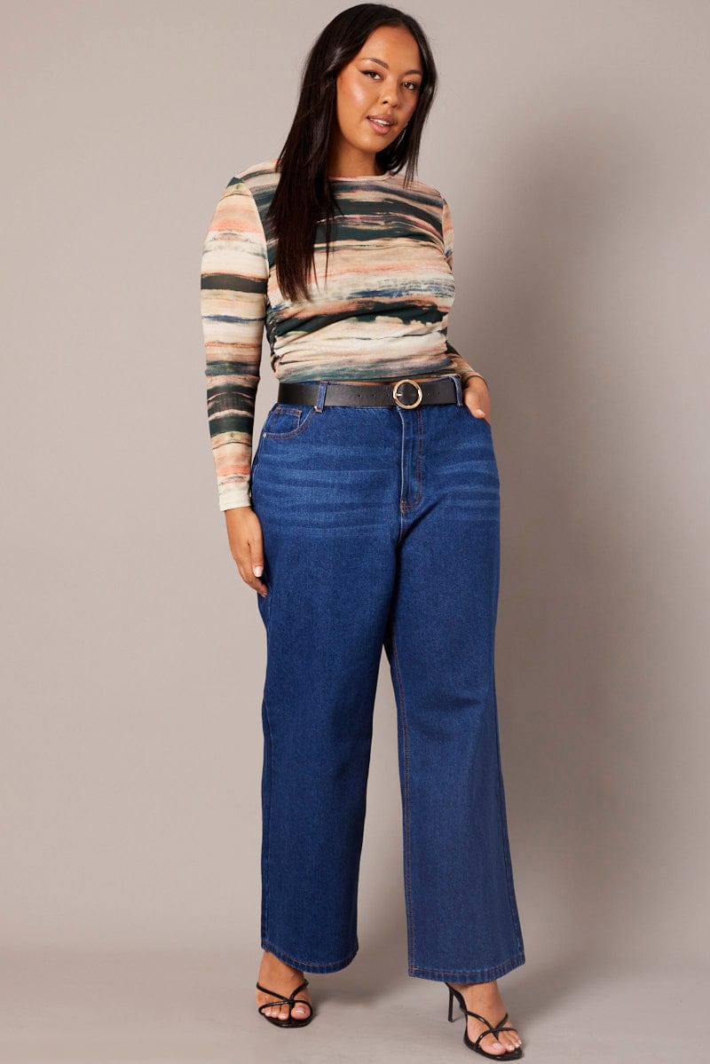 Denim Wide Leg Jeans Mid Rise for YouandAll Fashion