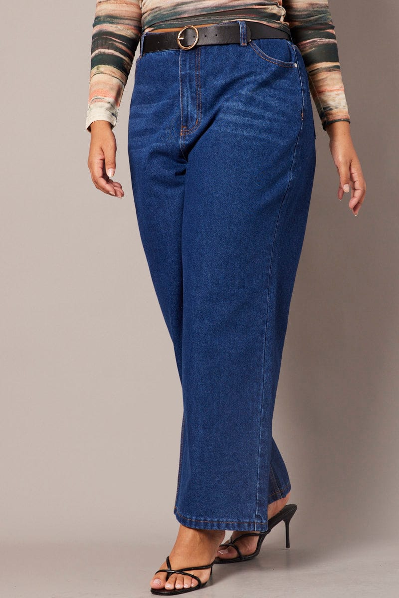 Denim Wide Leg Jeans Mid Rise for YouandAll Fashion