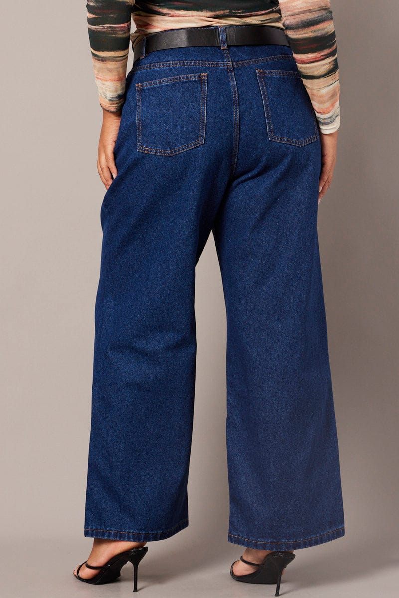 Denim Wide Leg Jeans Mid Rise for YouandAll Fashion