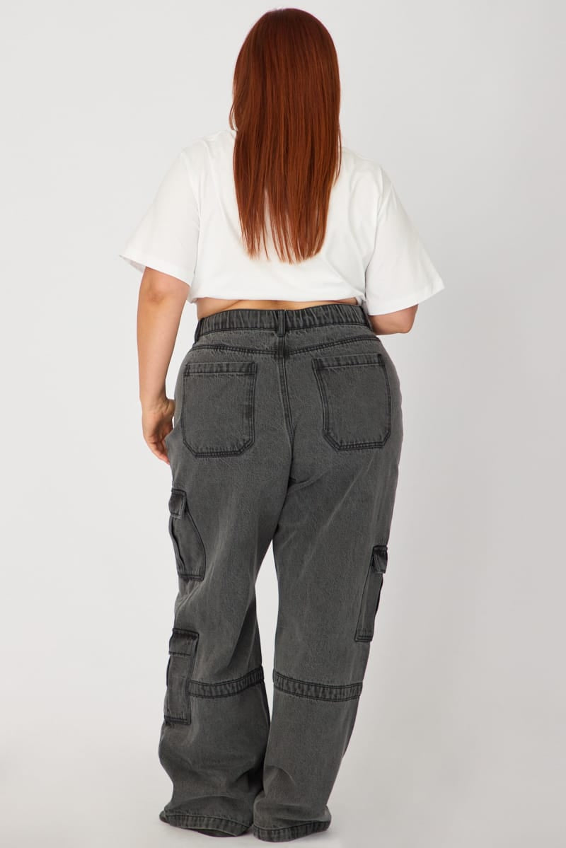 Denim Wide Leg Jean Cargo for YouandAll Fashion