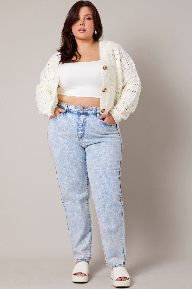 Denim Mom Jeans High Rise Acid Wash for YouandAll Fashion