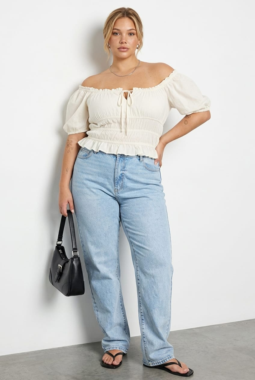 Denim Mom Jeans High Rise Acid Wash for YouandAll Fashion