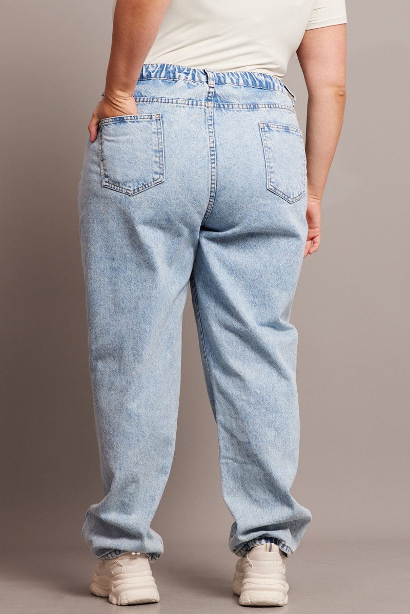 Denim Mom Jeans High Rise Acid Wash for YouandAll Fashion