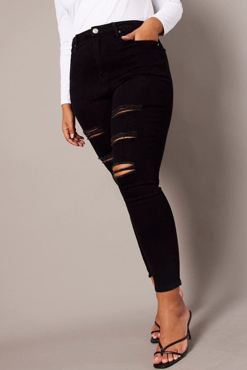 Black Skinny Jeans High Rise for YouandAll Fashion