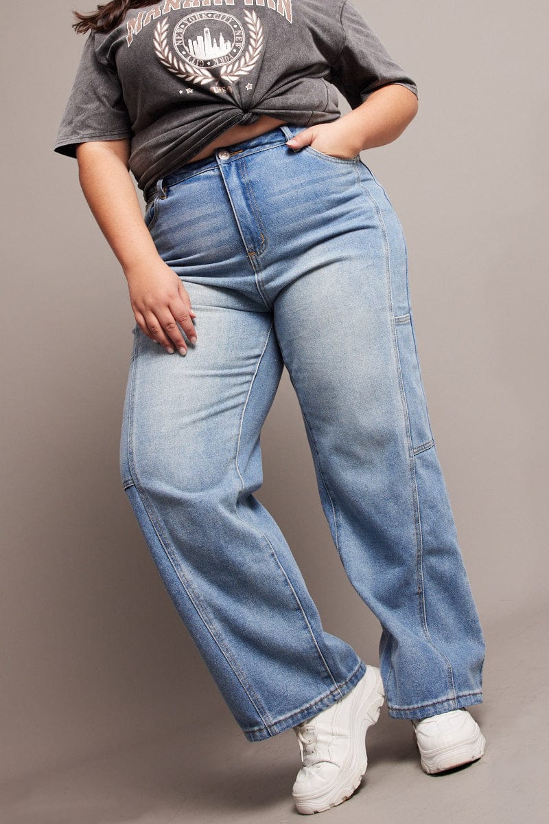 Denim Baggy Jeans Mid Rise for YouandAll Fashion