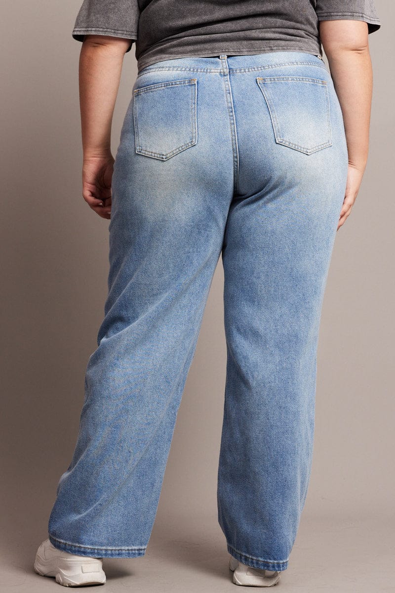 Denim Baggy Jeans Mid Rise for YouandAll Fashion