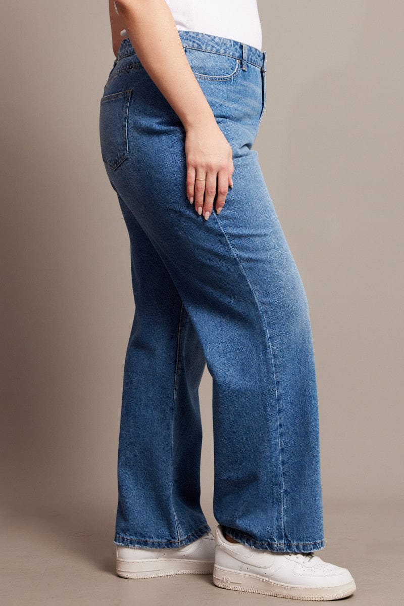 Denim Wide Leg Jeans High Rise for YouandAll Fashion