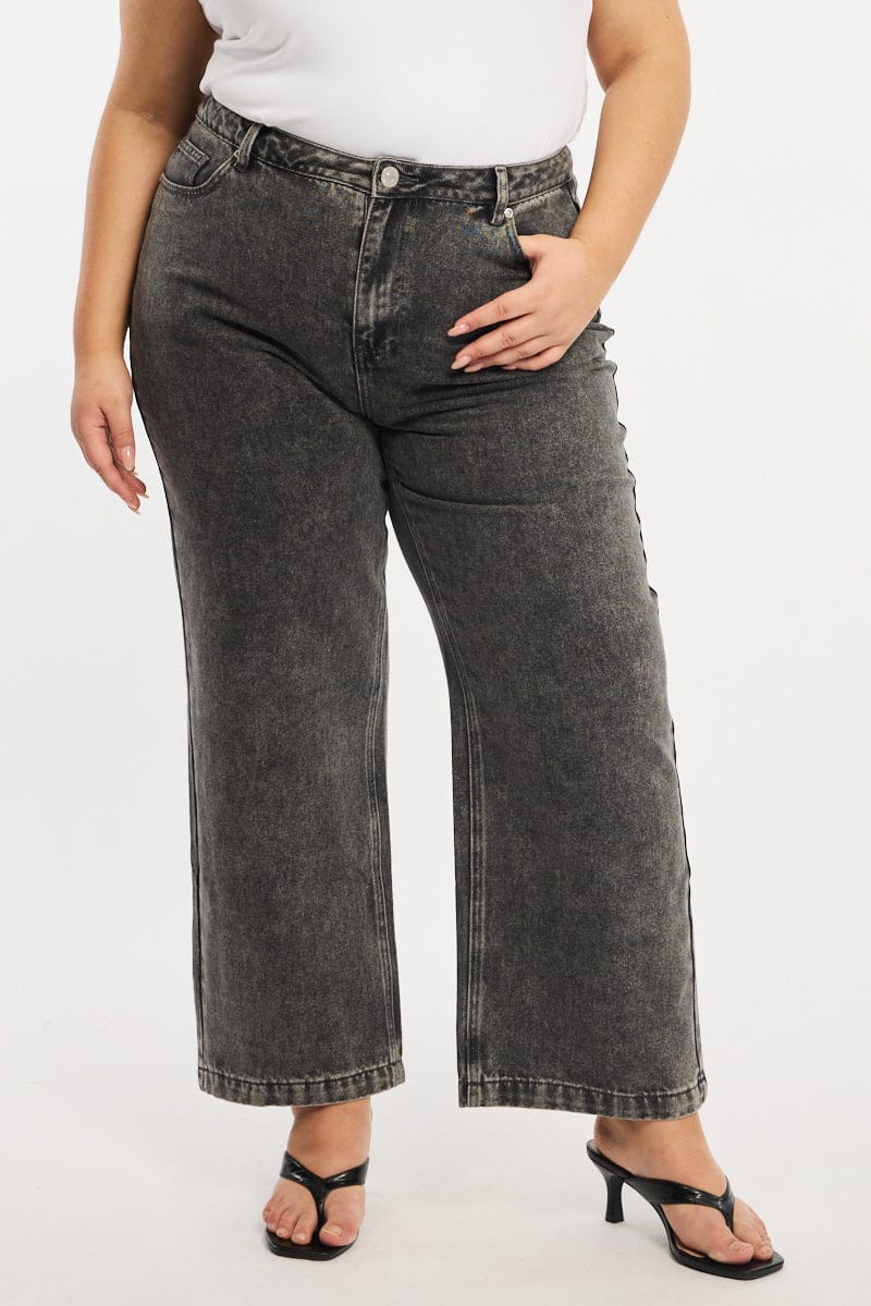 Grey Baggy Jeans High Rise for YouandAll Fashion