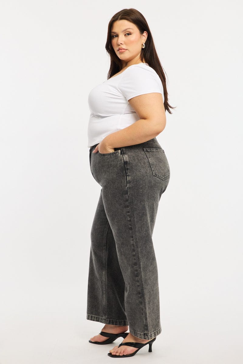 Grey Baggy Jeans High Rise for YouandAll Fashion