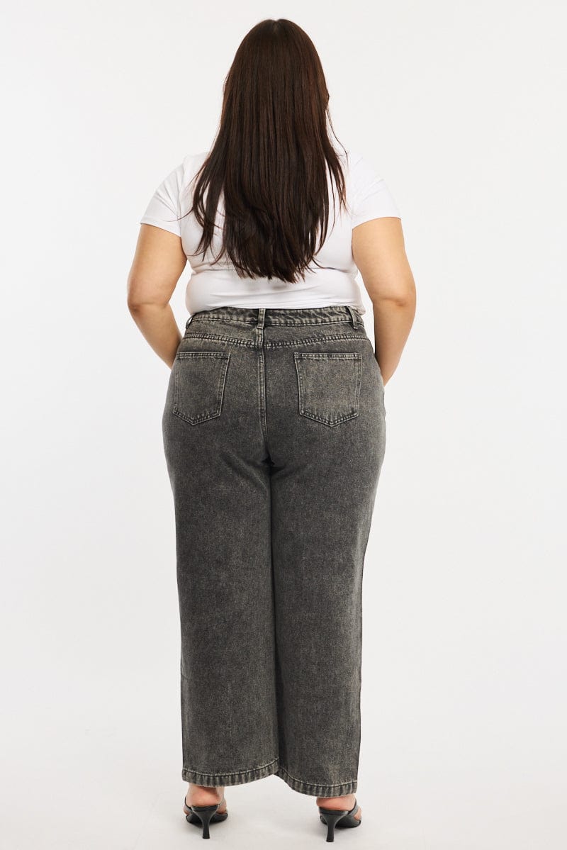 Grey Baggy Jeans High Rise for YouandAll Fashion