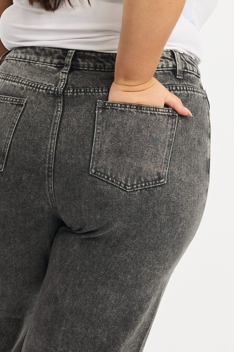 Grey Baggy Jeans High Rise for YouandAll Fashion