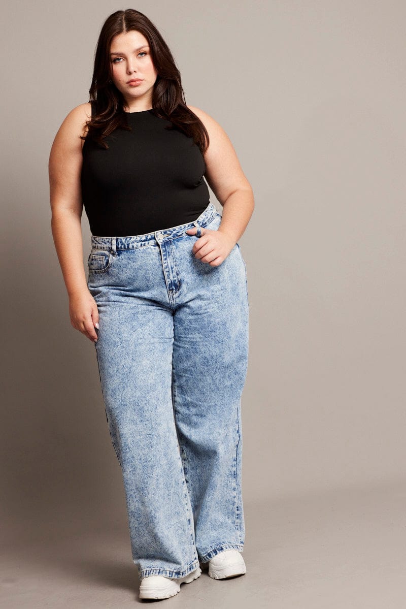 Plus Size Wide Leg Jeans Outfit Denim Wide Leg Jeans High Rise You All