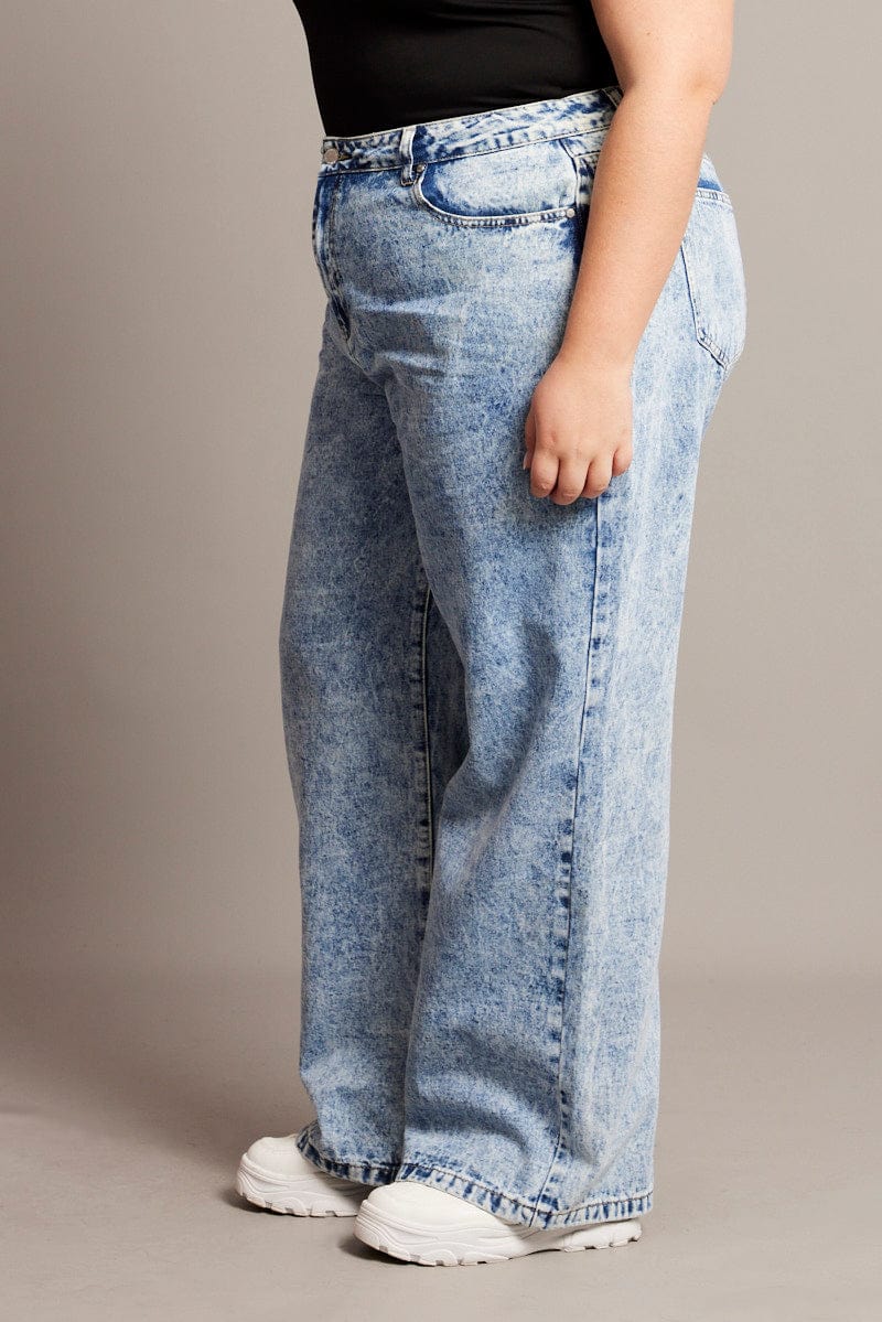 Denim Wide Leg Jeans High Rise for YouandAll Fashion