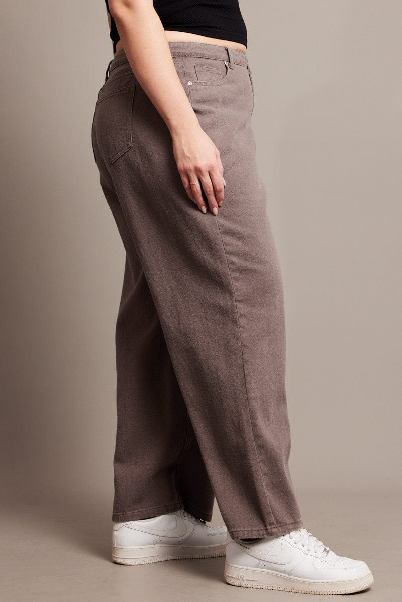 Grey Wide Leg Jeans High Rise for YouandAll Fashion