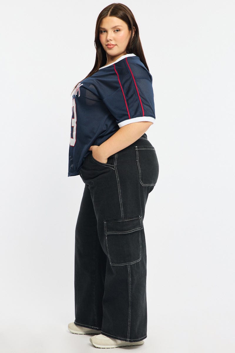 Black Cargo Jeans High Rise for YouandAll Fashion