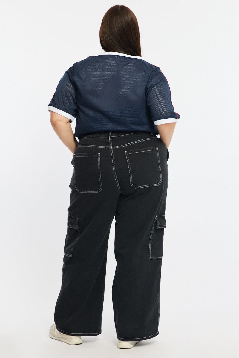 Black Cargo Jeans High Rise for YouandAll Fashion