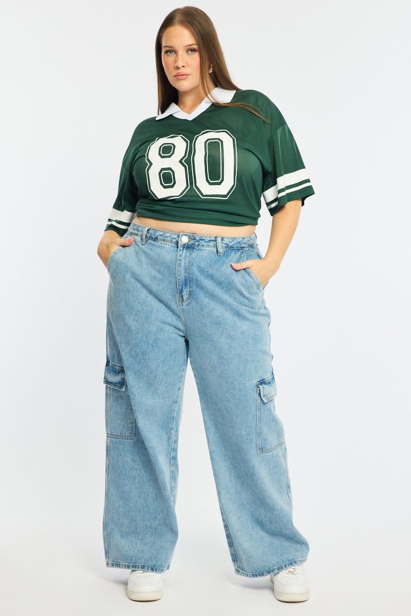 Denim Cargo Jeans High Rise for YouandAll Fashion
