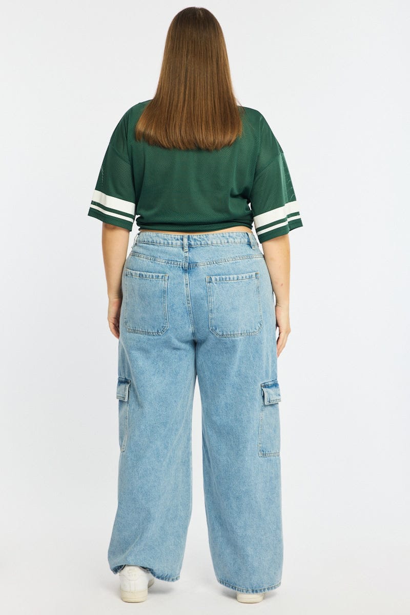 Denim Cargo Jeans High Rise for YouandAll Fashion