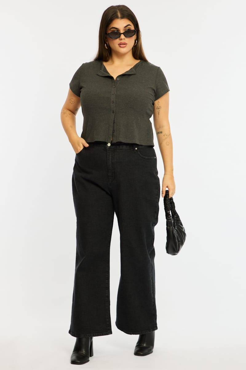 Denim Wide Leg Denim High Rise for YouandAll Fashion
