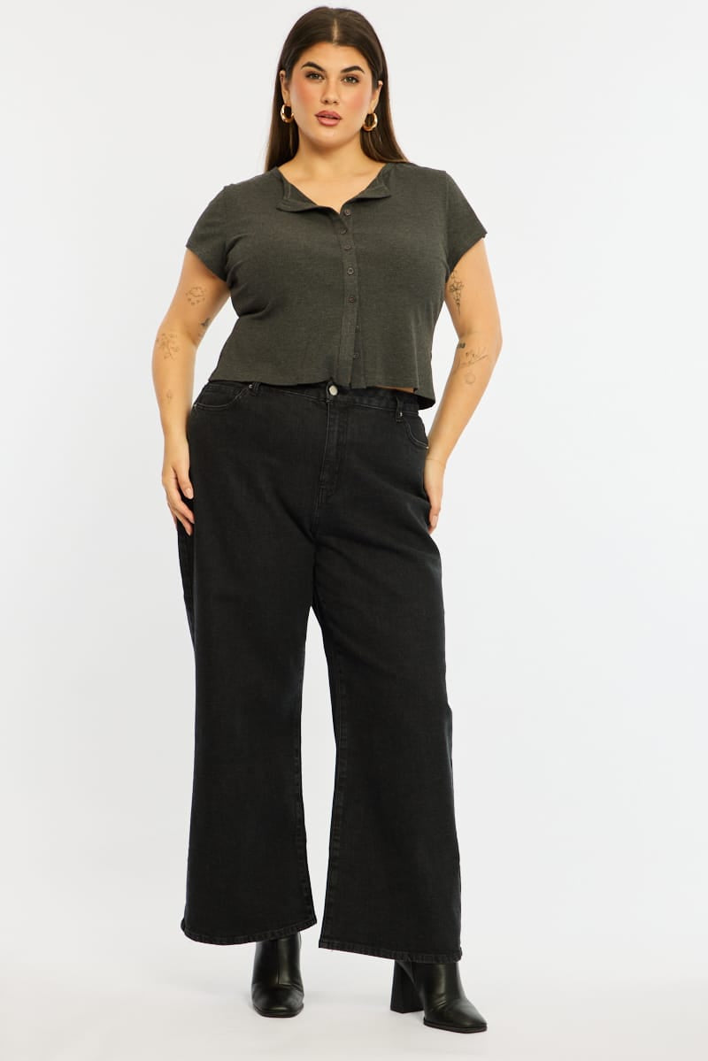 Denim Wide Leg Denim High Rise for YouandAll Fashion