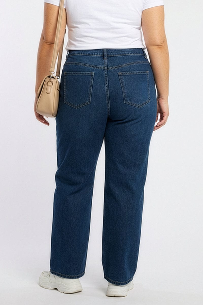 Denim Wide Leg Jeans Mid Rise for YouandAll Fashion
